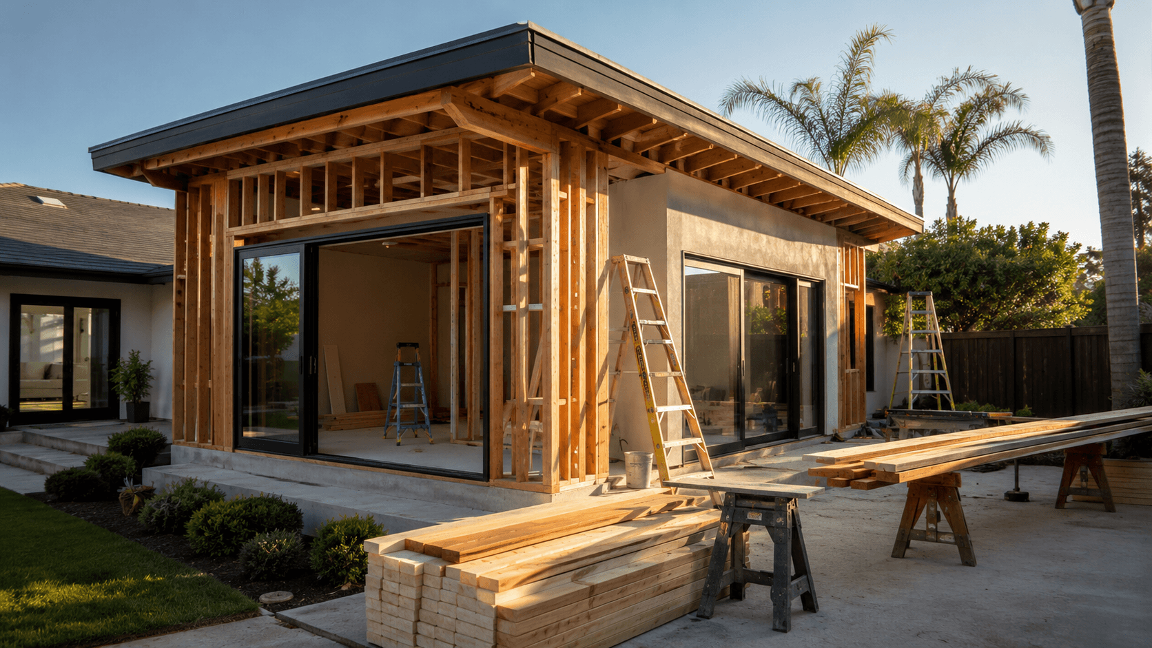 Modern flat-roof · Golden hour